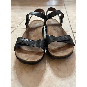 Dansko Leather Sandals Shoes Size 40 US 9.5 Black Open Toe Sandals Comfort